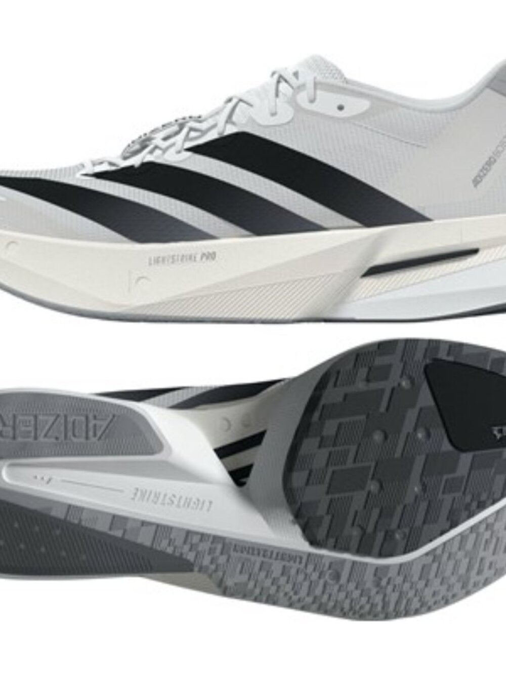 Adidas - Mens Adizero Boston 13 Low Top Sneakers, size 11.5 US mens, color white
